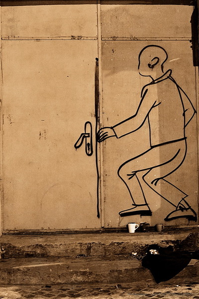 Crawd at the open doors..