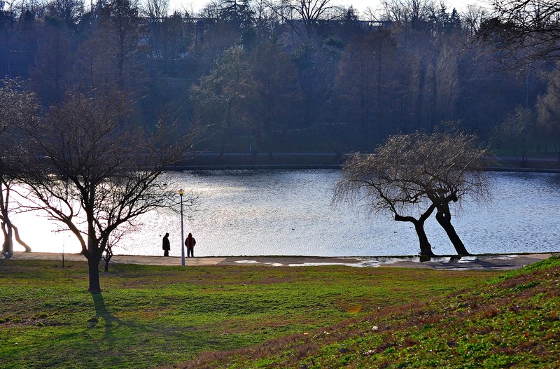 2-oameni-si-copaci-pe-margine-de-lac